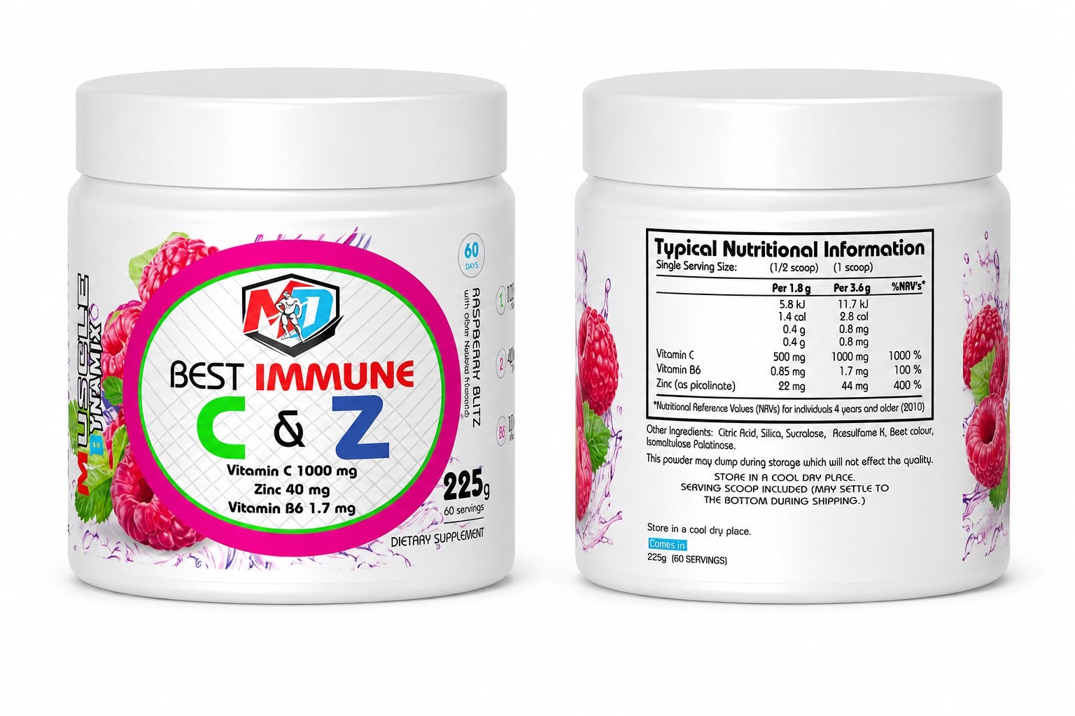 Best Immune C & Z – Raspberry Blitz (225g)