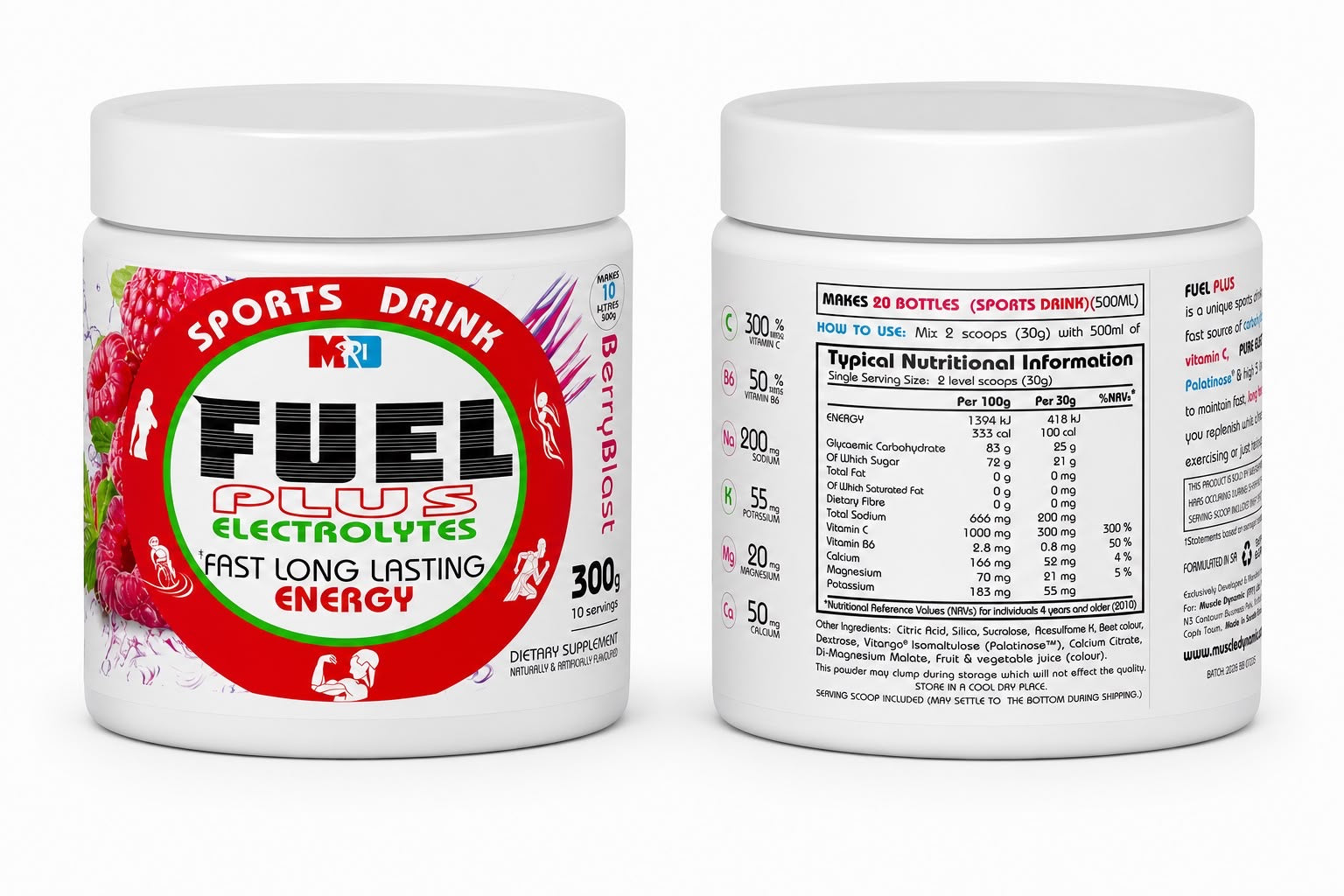 Fuel Plus Electrolytes Sports Drink Powder – Berry Blast 300g