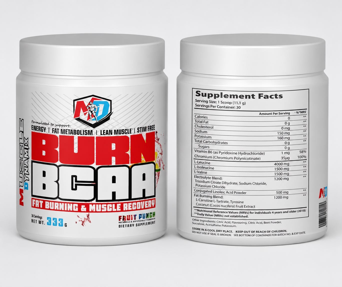 Burn BCAA Fat Burning & Muscle Recovery – Fruit Punch 333g